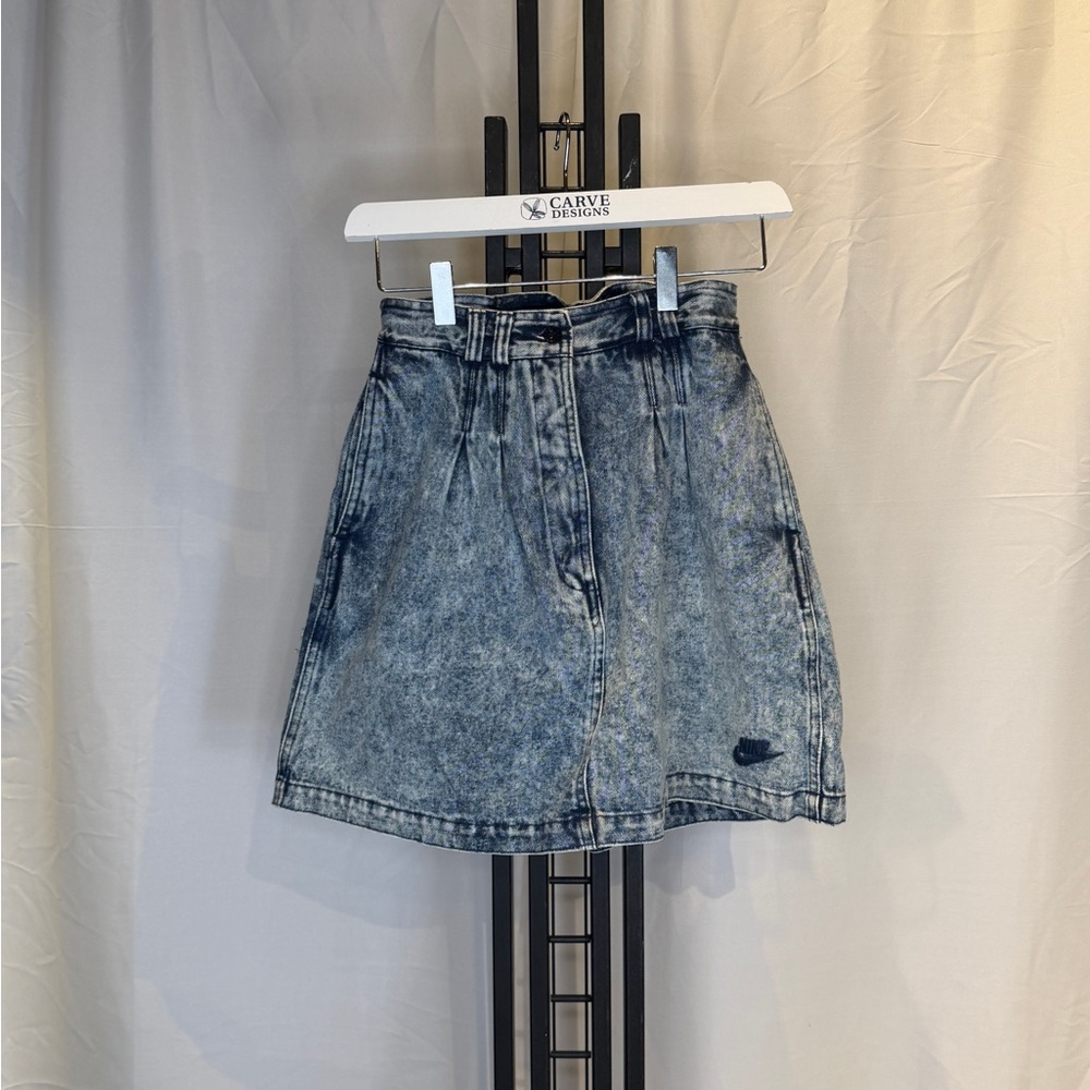 Nike Blue Acid Wash Mini Skirt (Vintage)